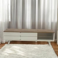 طاولة بلازما سطح خشبي 2 أبواب ورف تخزين AN