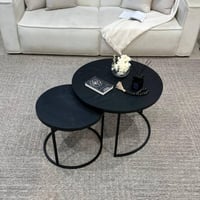 طقم طاولتين دائري خشب سنديان