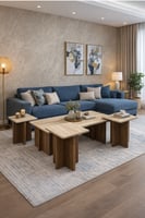 طقم طاولات ضيافة بيج (4+1)