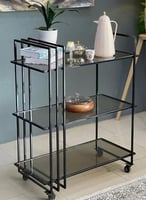 عربية تقديم أسود 3 دور زجاج شفاف - متعددة ِ الألوا...