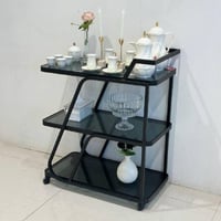 عربية 3 دور شكل سفينة زجاج أسود