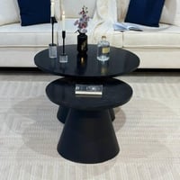 طقم طاولات ضيافة خشب أسود مع 4 خدمةAB