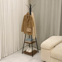 علاق ملابس دورين خشب بني حديد أسود - بتصميم فاخر و...