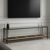 طاولة بلازما دورين خشبي سطح زجاج شفاف مقاس 160 سم...