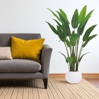 شجرة ورق عصفور الجنة حوض بلاستيك ذهبي 140 سم