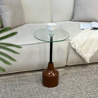 طاولة خدمة بني زجاج شفافTH