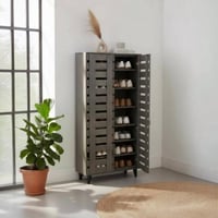 دولاب أحذية رمادي 2 أبواب - بتصميم فاخر وأنيق *ID