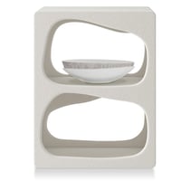 طاولة خدمة جانبية خشب أبيض - تصميم بوهيمي