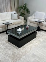 طقم طاولة ضيافة مع 4 خدمة لون أسود موديل عصري #MK