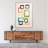 لوحة جدارية تجريدية مودرن إطارات ملونة متداخلة 100...