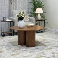 طاولة ضيافة خشب سنديان بني فاتح 90x90x45 سم BT