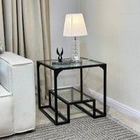 طاولة جانبية حديد أسود 55x55x55 سم