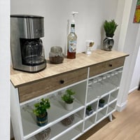 ركن كافية مع 2 أدراج وأرفف مربعة متعددة