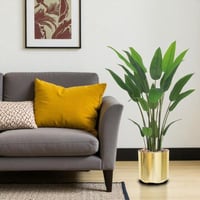 شجرة ورق عصفور الجنة حوض بلاستيك ذهبي لامع 160 سم