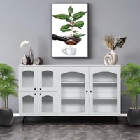 بوفية بتصميم عصري خشب أبيض