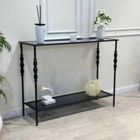 كونسول - مدخل حديد أسود زجاج أسود شفاف