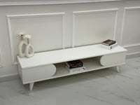 طاولة بلازما خشب أبيض مقاس 160 سم - بتصميم أنيق وف...