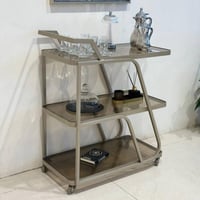 عربية 3 دور شكل سفينة زجاج بني TL