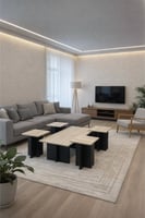 طقم طاولات ضيافة بيج (4+1)