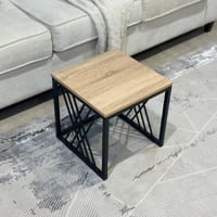 طقم طاولات شاي خشب بيج 3 قطع