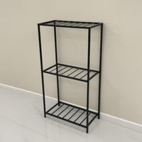 رف تخزين 3 دور حديد أسود - بتصميم انيق وفاخر