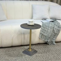 طاولة خدمة دائري مفرد سطح خشب