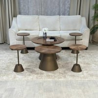 طقم طاولات متداخلة أنيق مع 4 طاولات خدمة – تصميم ع...