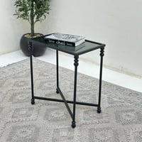 طاولة خدمة سطح زجاج قاعده حديد لون اسود