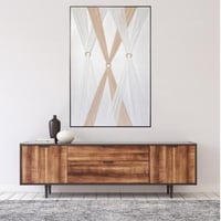 لوحة جدارية تجريدية مودرن توليب ذهبي ووردي 80x120...