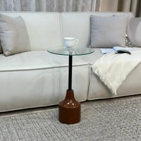 طاولة خدمة بني زجاج شفافTH