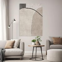 لوحة جدارية تجريدية مودرن منحنيات رمادية 80x120 سم