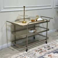 عربية بديل رخام مع زجاج 3 دور لون شمباني