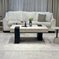 طقم طاولة ضيافة كنب مع 6 طاولات خدمة بديل رخام