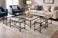 طقم طاولات مع 6 خدمة