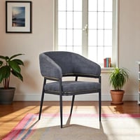 كرسي قماش رمادي غامق مفرد