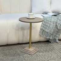 طاولة خدمة دائري مفرد سطح خشب