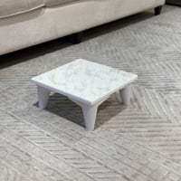 طقم طاولات أرضي 5 قطع أوتلت خشب أبيض بنقشة ماربل م...