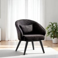 كرسي قماش رمادي غامق مفرد