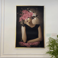 لوحة جدارية تجريدية مودرن سيدة زهور الربيع 80x120...