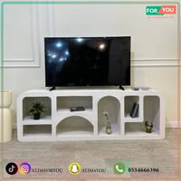 طاولة بلازما بلون أبيض وبسطح خشن 180سم