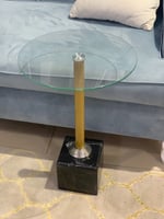 طاولة خدمة سطح زجاج