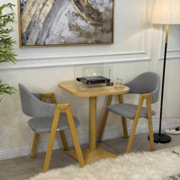 طقم كرسين مع طاولة رمادي