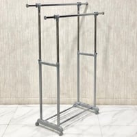 علاق ملابس خطين لون فضي