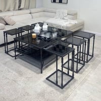 طقم طاولة ضيافه 7 قطع لون اسود