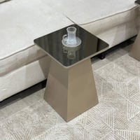 طقم طاولة ضيافة كنب خشب شمباني سطح زجاج مرايا مع 4...