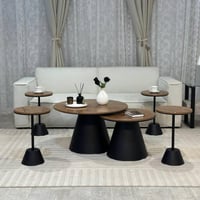 طقم طاولتين عمود مع 4 خدمة صاجAB