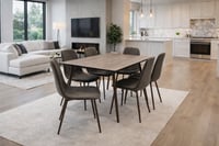 طقم طاولة طعام مع 6 كراسي – لون بني