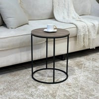 طقم طاولات ضيافة خشب رمادي فاتح مع 6 خدمة