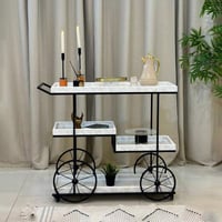 عربية تقديم الشاي والقهوة - 3 دور لون أبيض