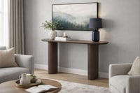 كونسول خشبي معاصر يعكس التصميم الحديث والخشب لون ب...